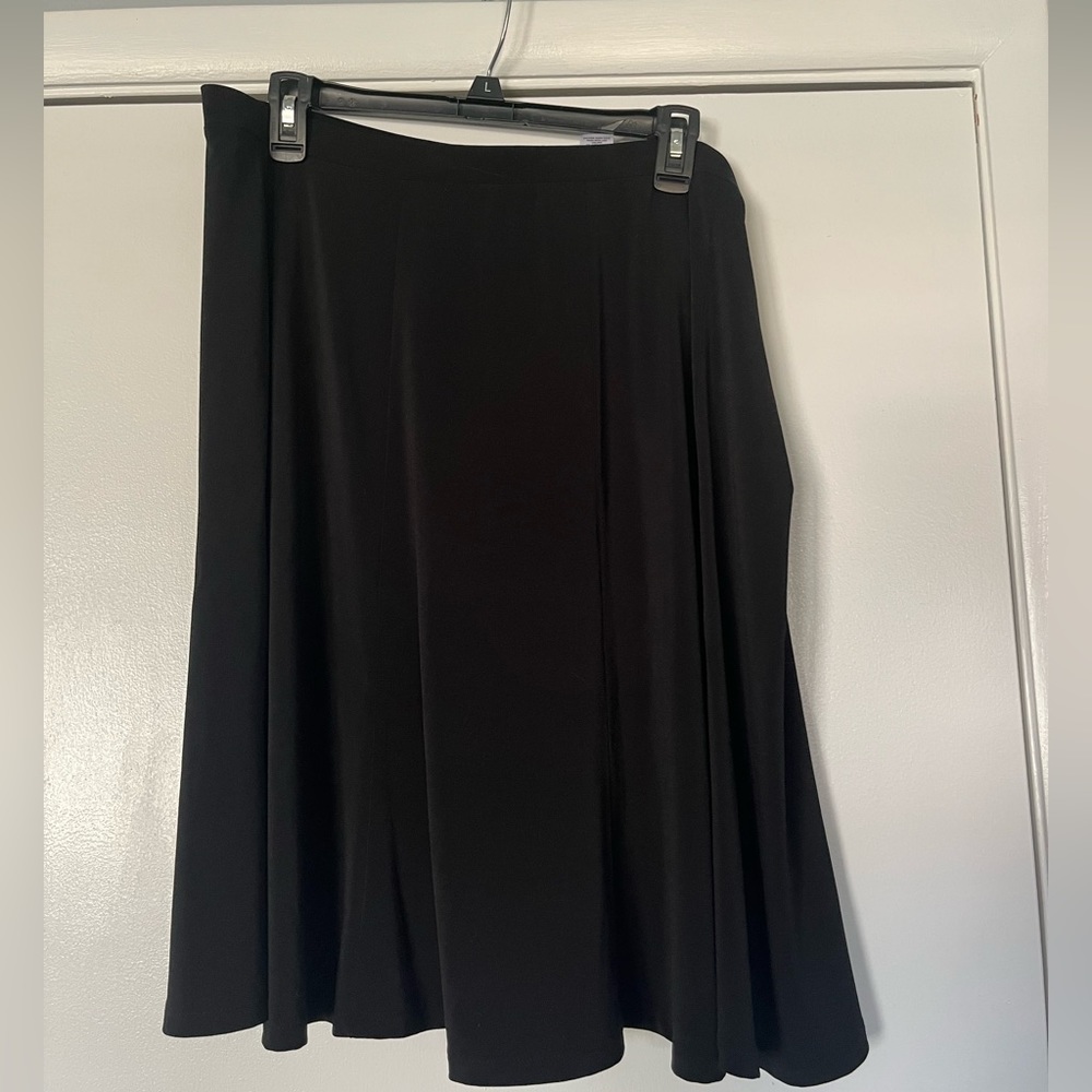 Black elastic waisted skirt knee length
